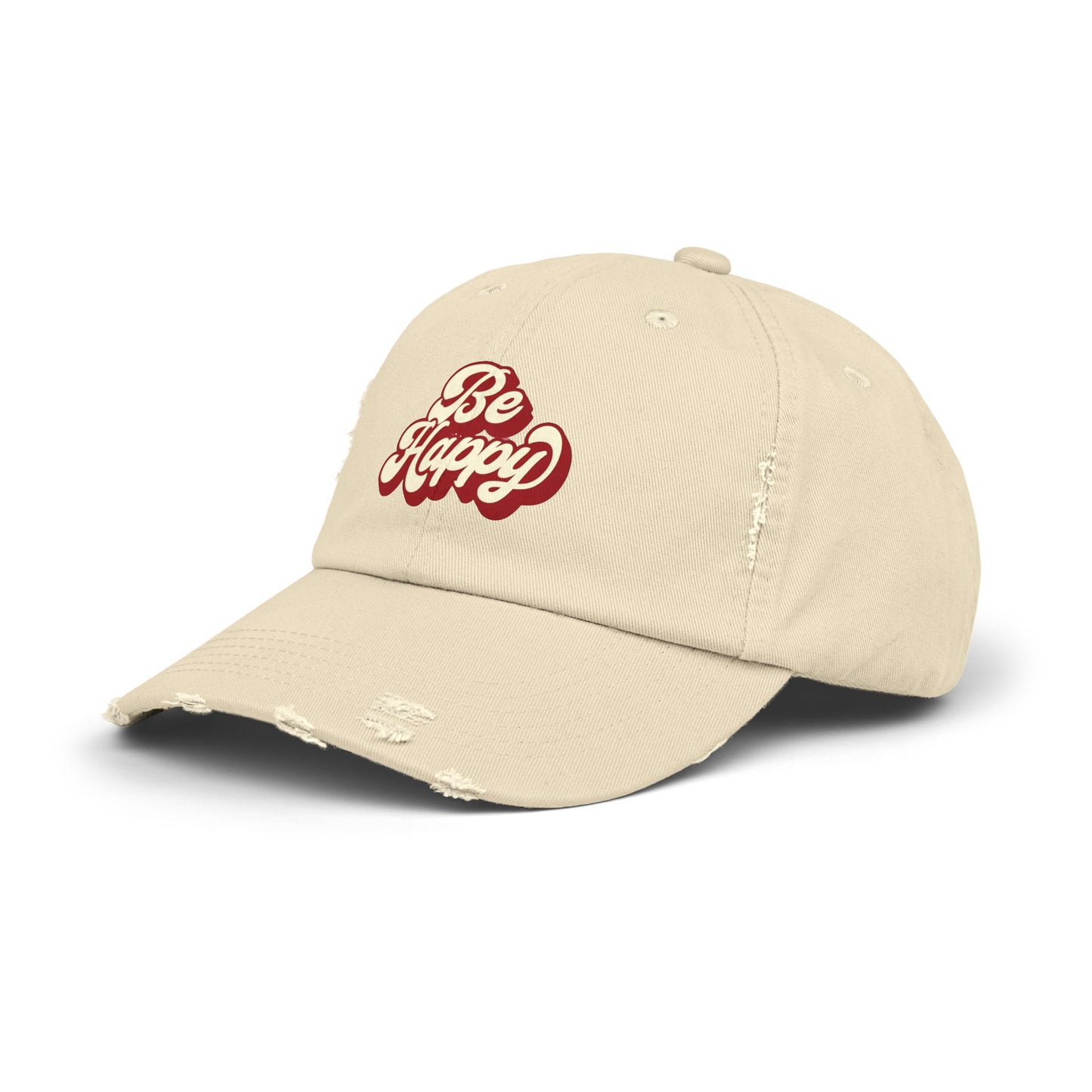 Be Happy Unisex Distressed Cap
