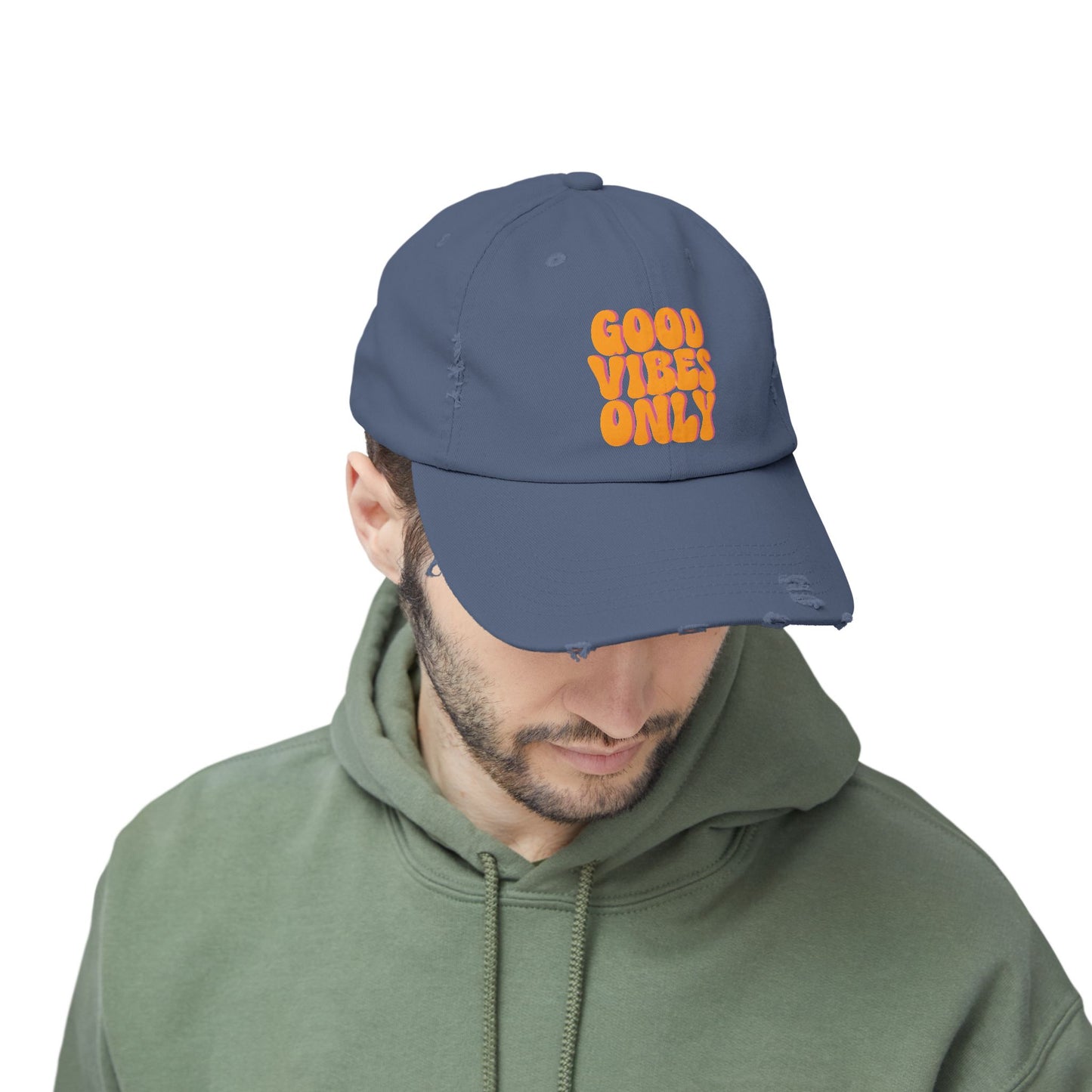Good Vibes Only Distressed Cap