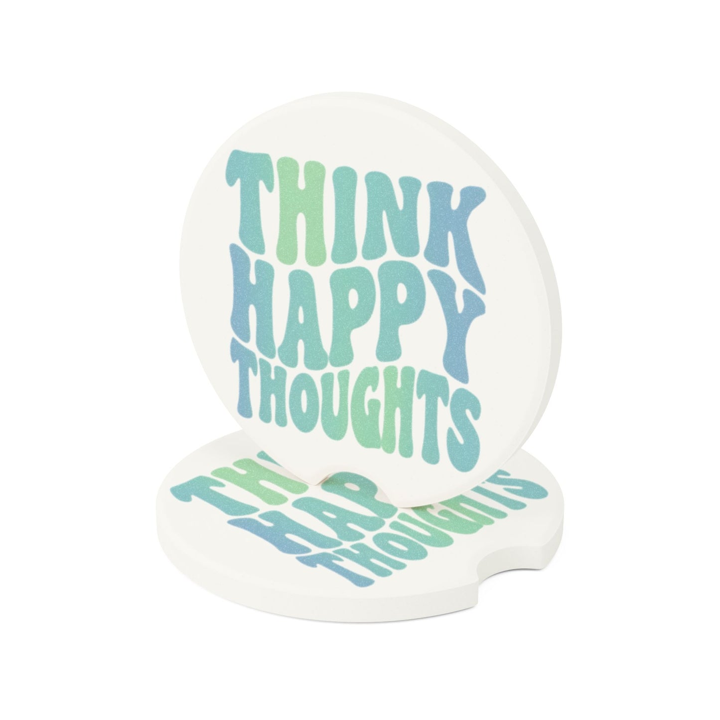Think Happy Thought Car Soapstone Coaster