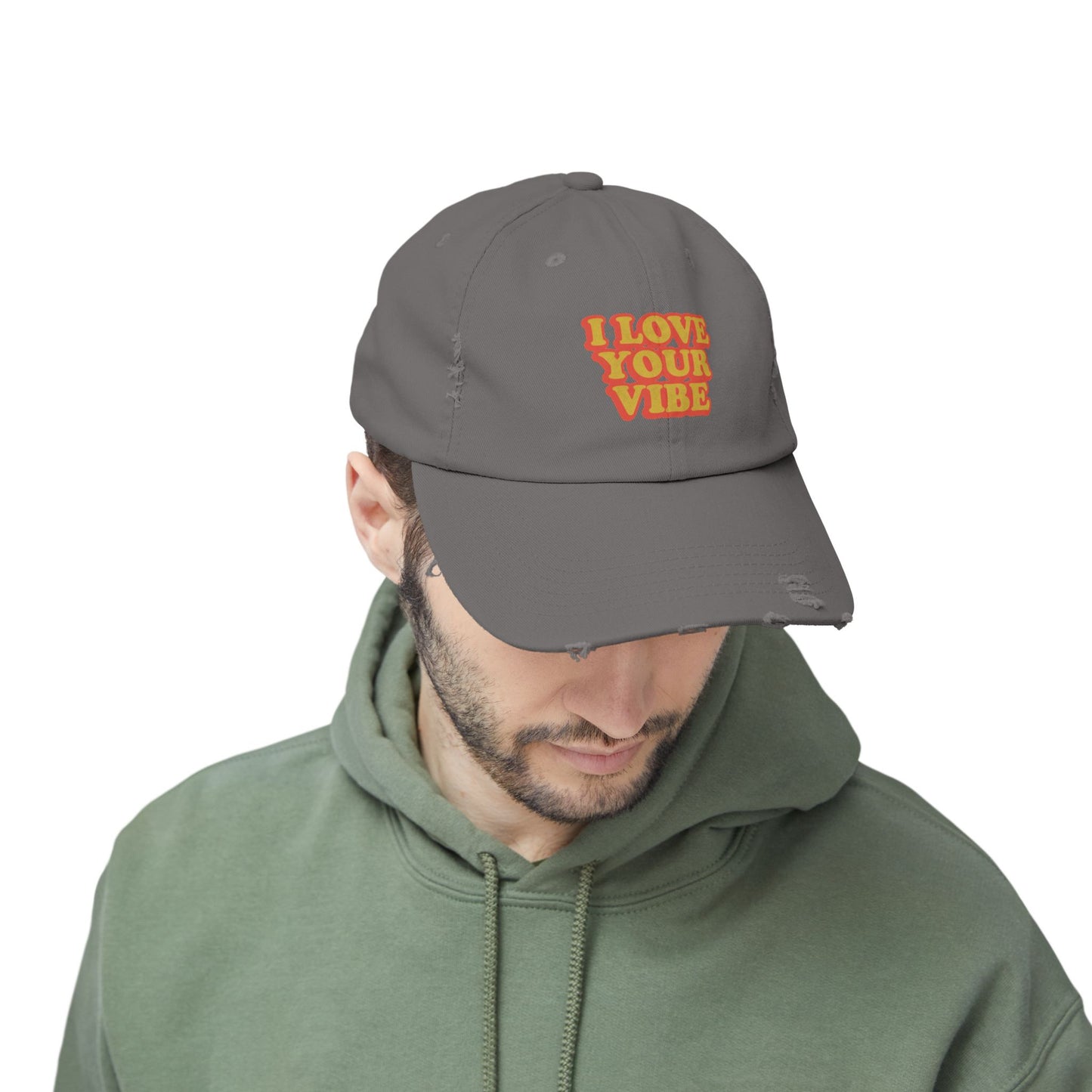 I Love Your Vibe Distressed Cap