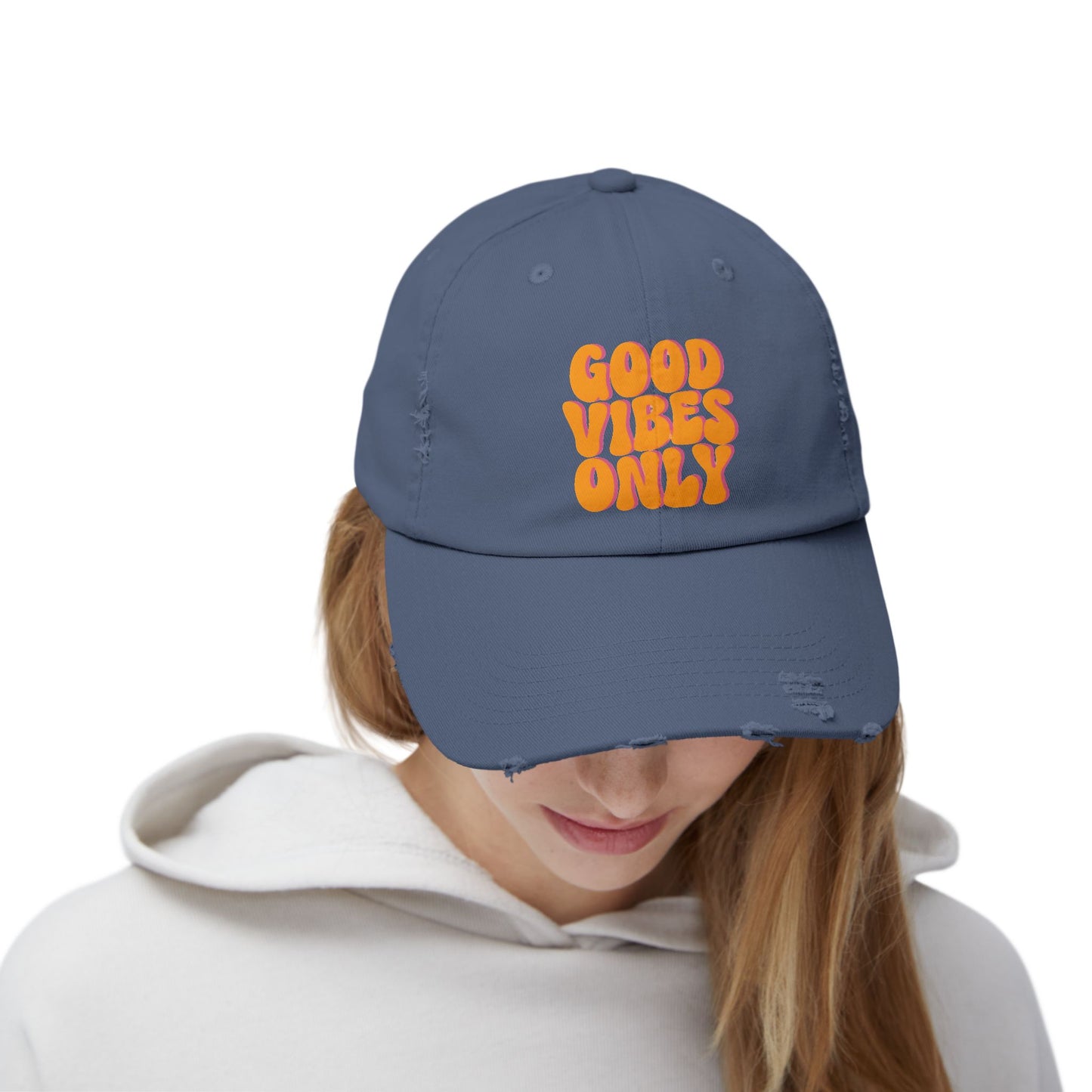 Good Vibes Only Distressed Cap