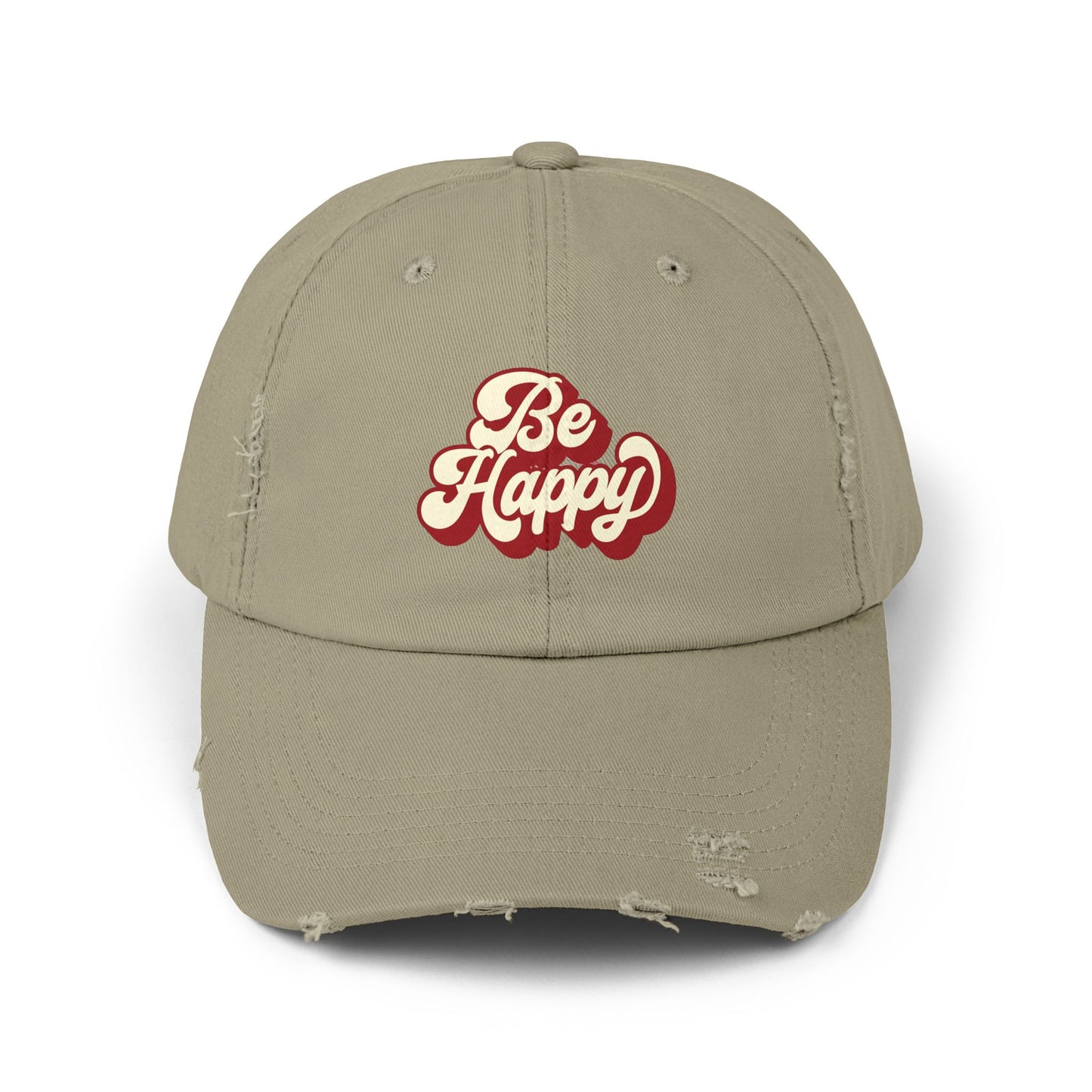 Be Happy Unisex Distressed Cap