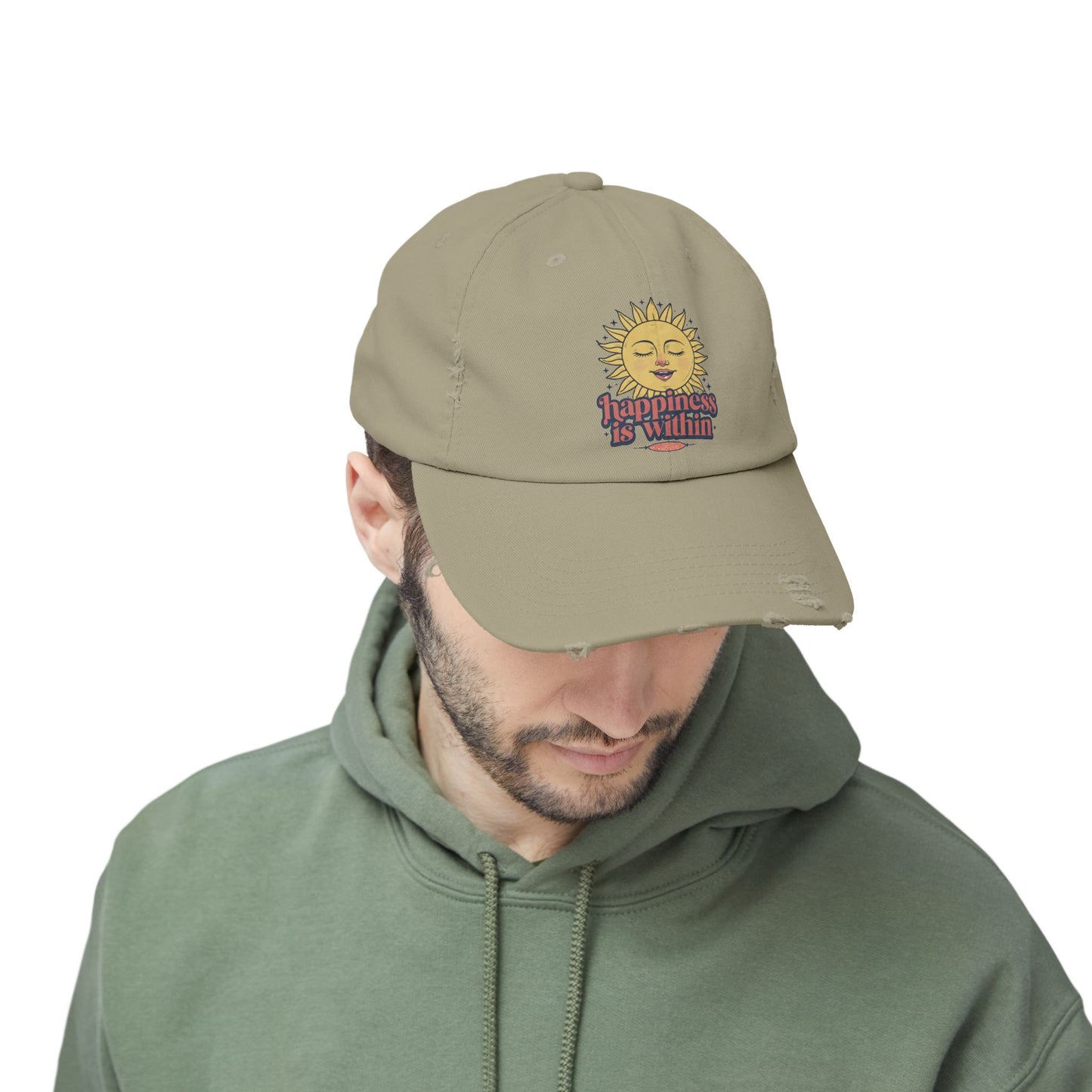 Happiness Is Within Distressed Cap