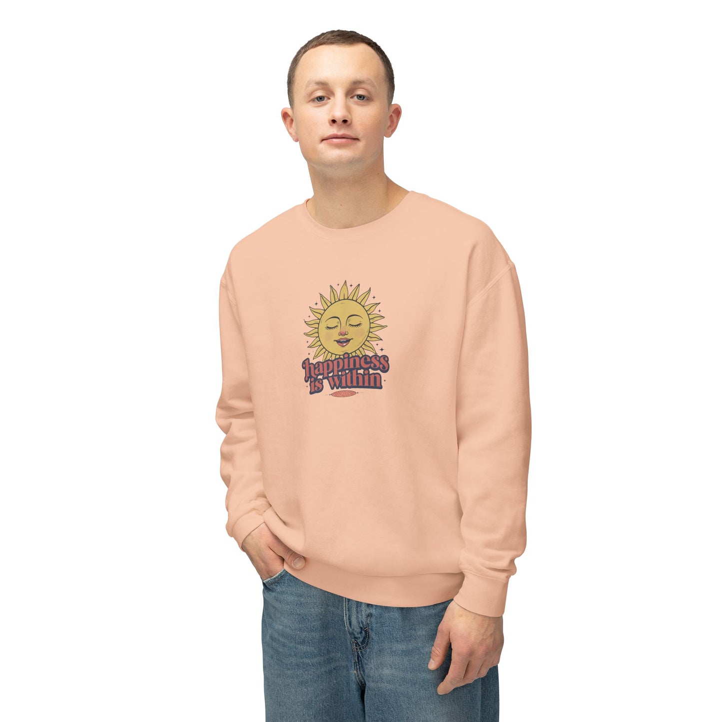 Happiness Is Within Unisex Lightweight Crewneck Sweatshirt