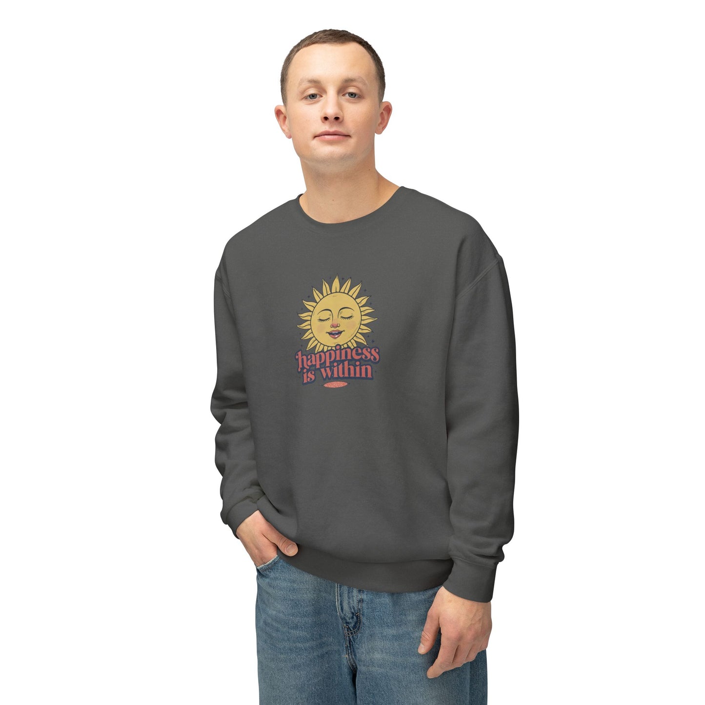 Happiness Is Within Unisex Lightweight Crewneck Sweatshirt