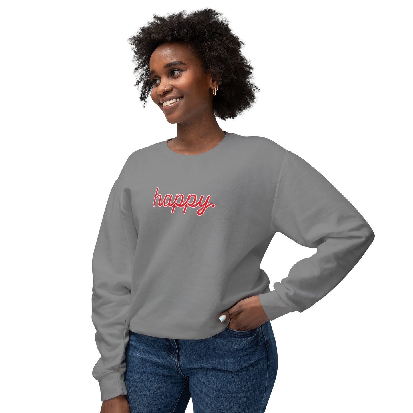 Happy Unisex Crewneck Sweatshirt