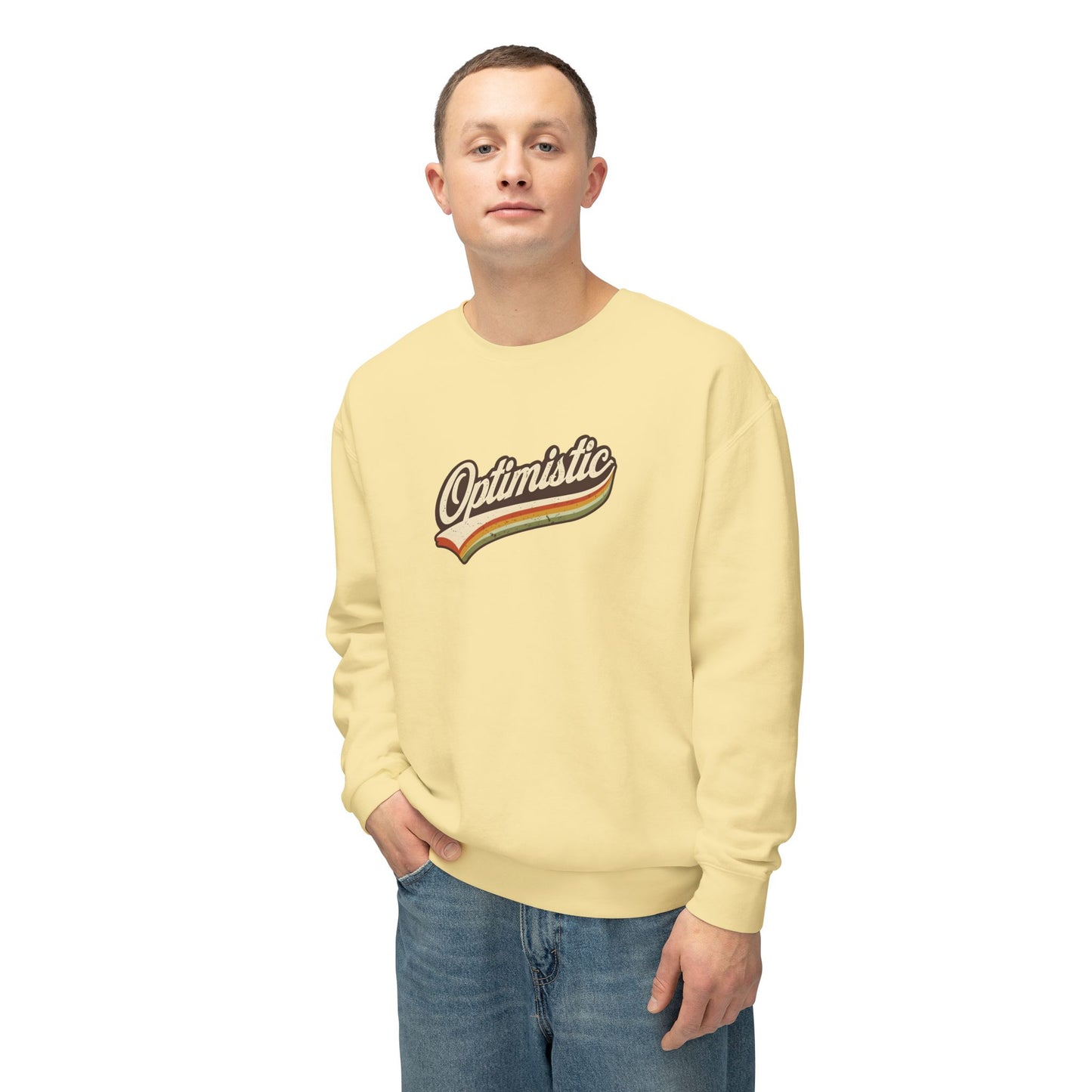 Optimistic  Unisex Lightweight Crewneck Sweatshirt
