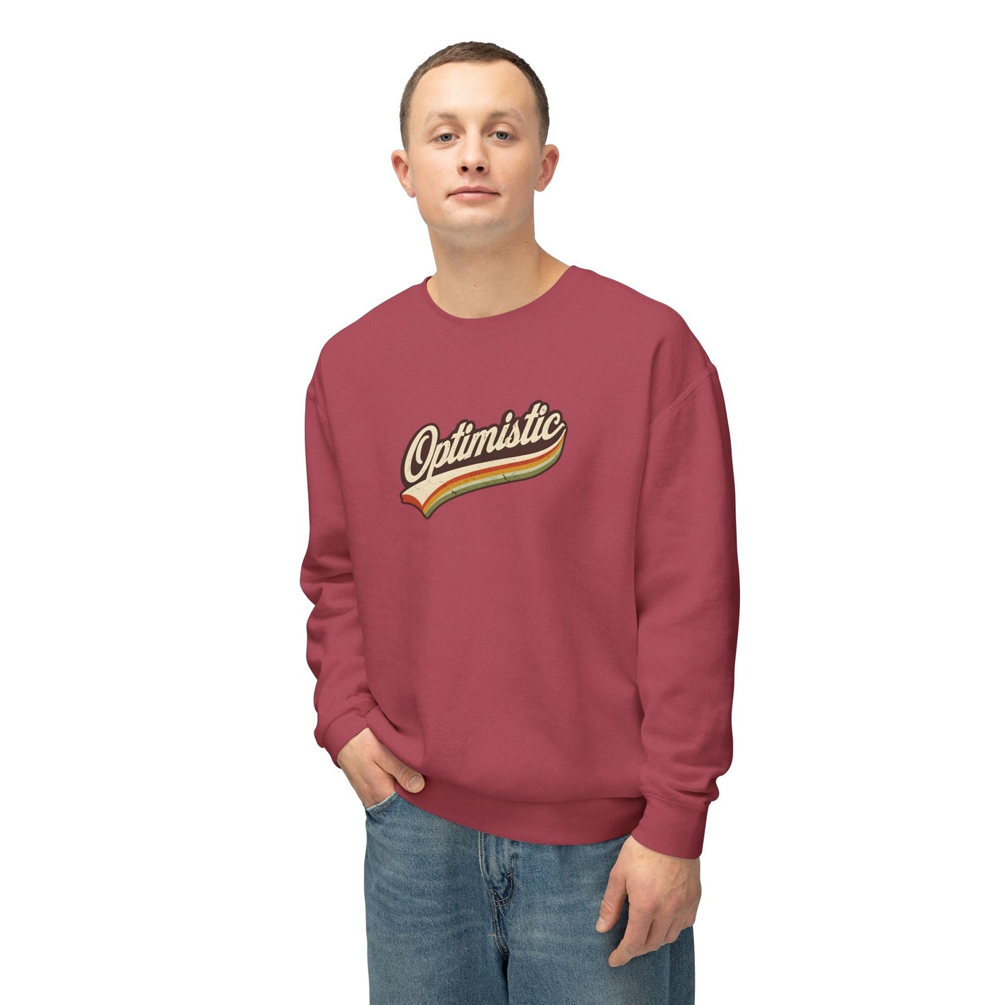 Optimistic  Unisex Lightweight Crewneck Sweatshirt
