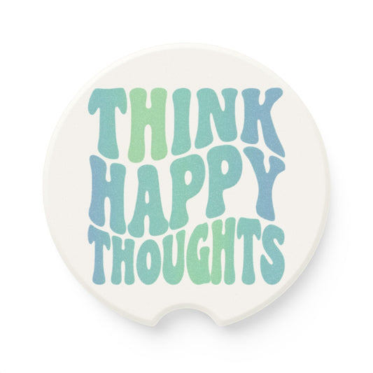 Think Happy Thought Car Soapstone Coaster
