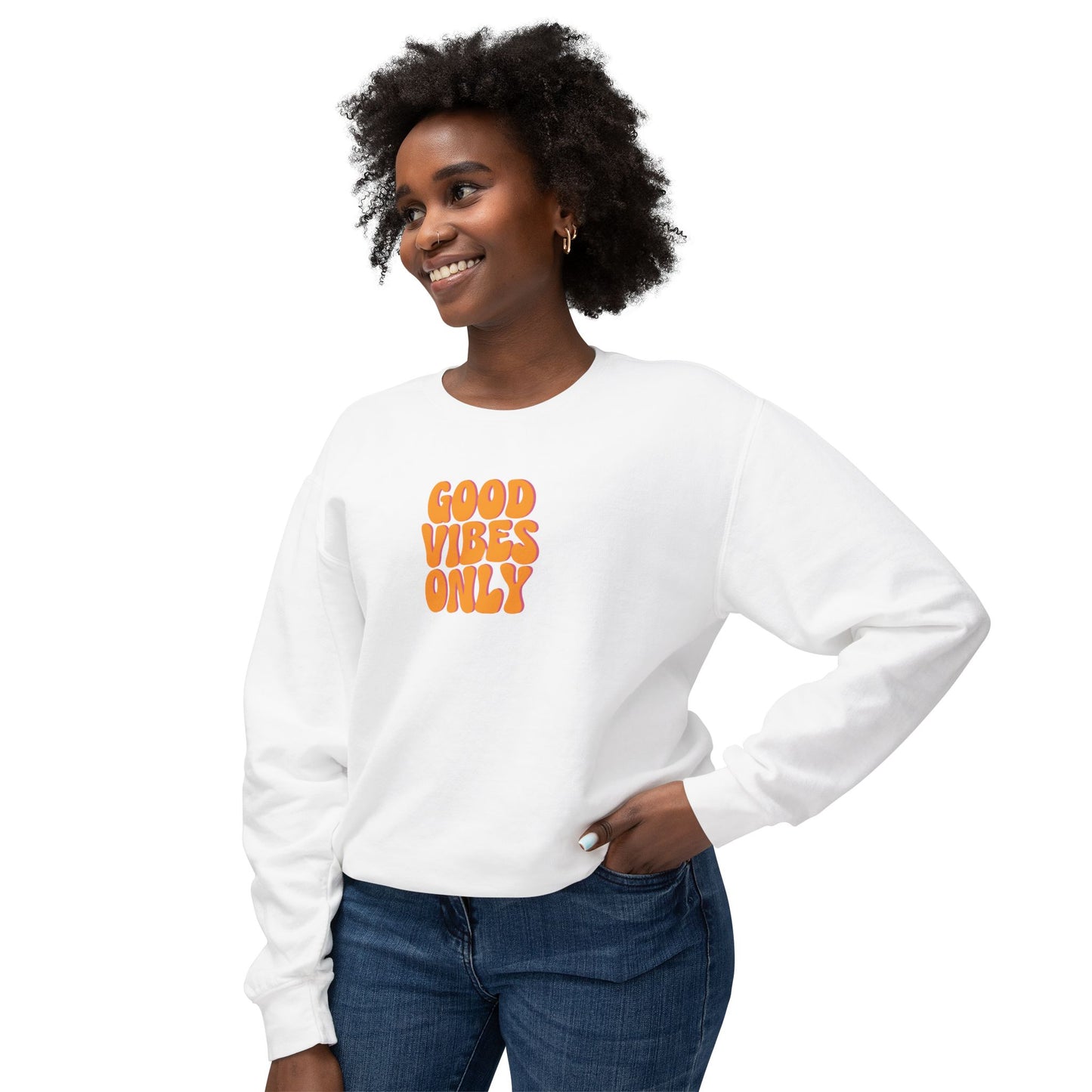 Good Vibes Only Lightweight Crewneck Sweatshirt