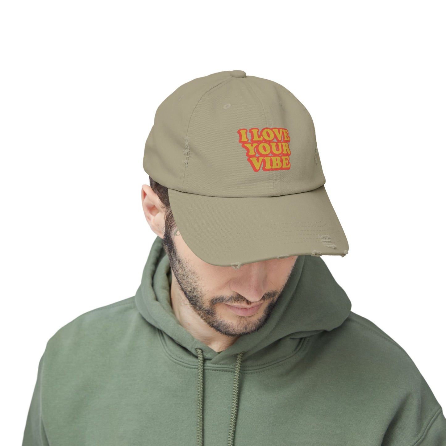 I Love Your Vibe Distressed Cap