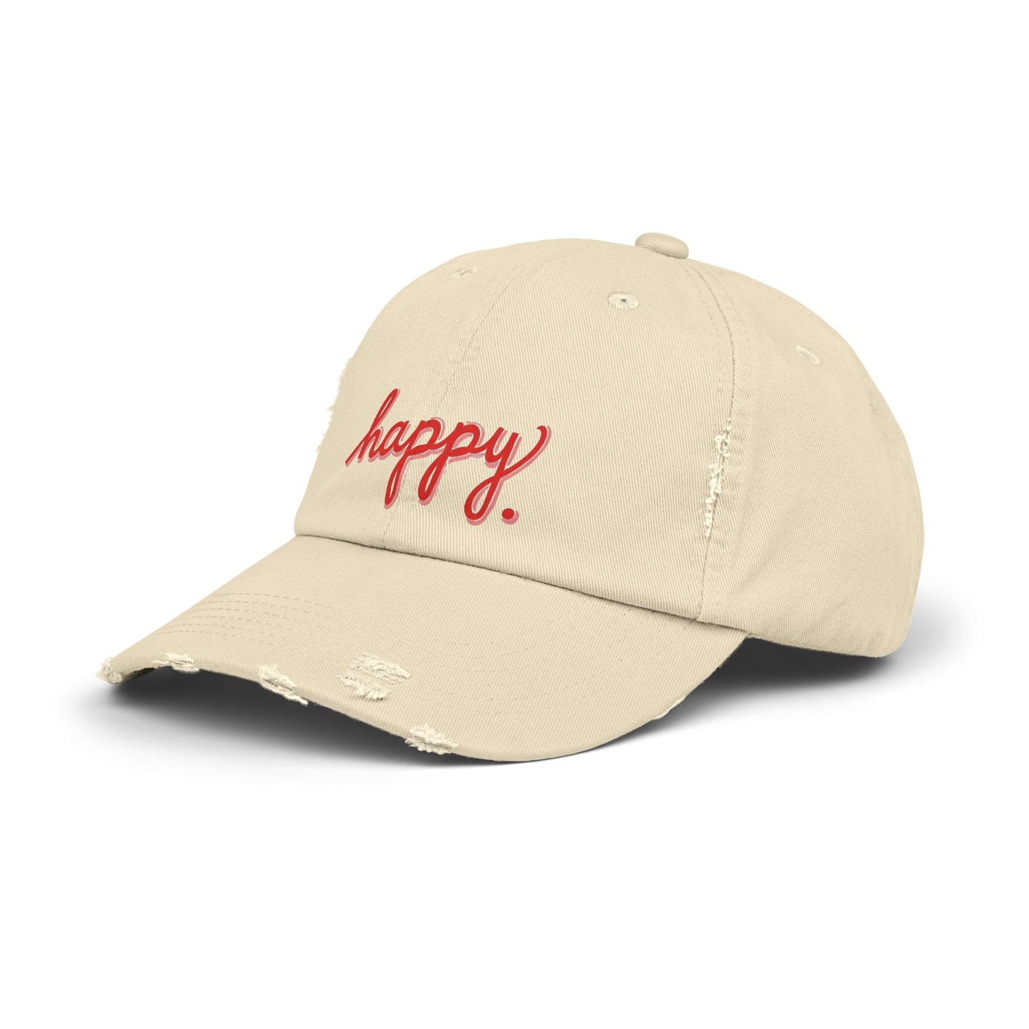 Happy Unisex Distressed Cap