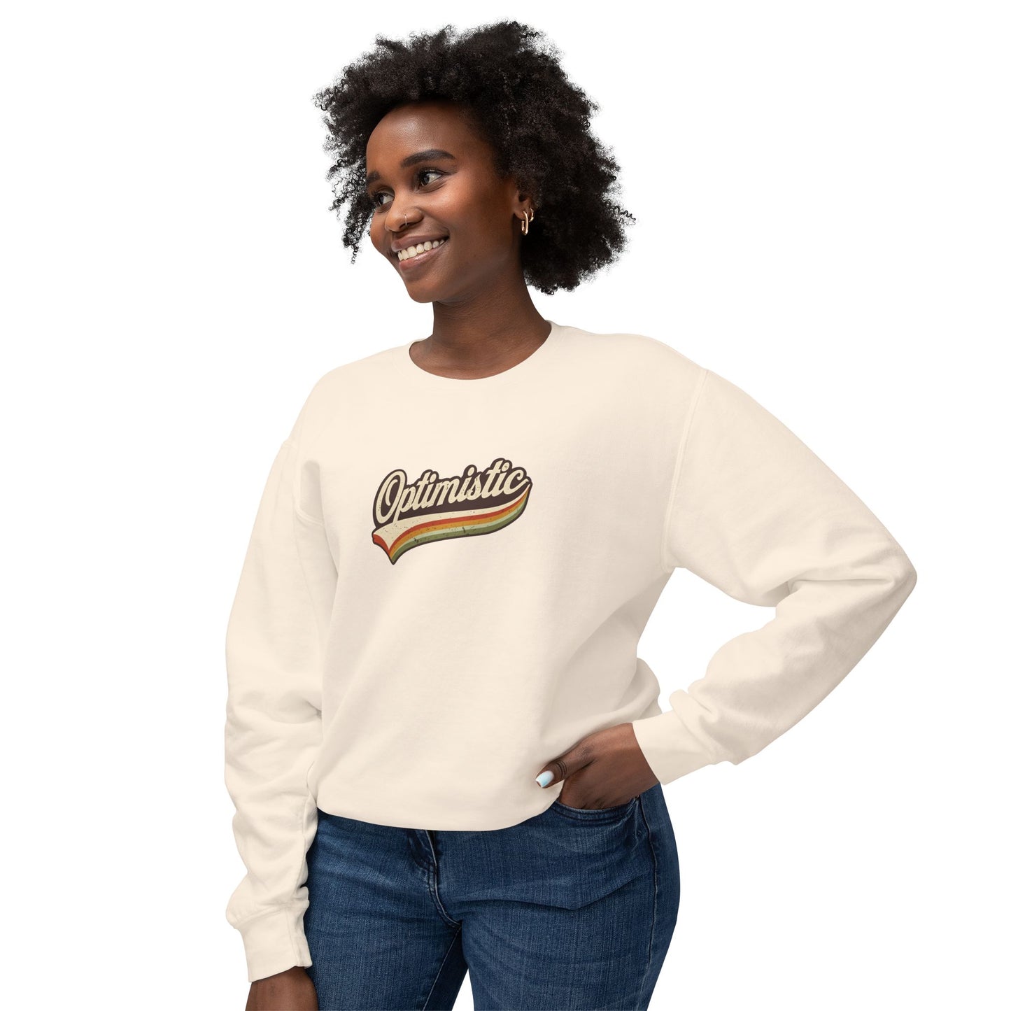 Optimistic  Unisex Lightweight Crewneck Sweatshirt