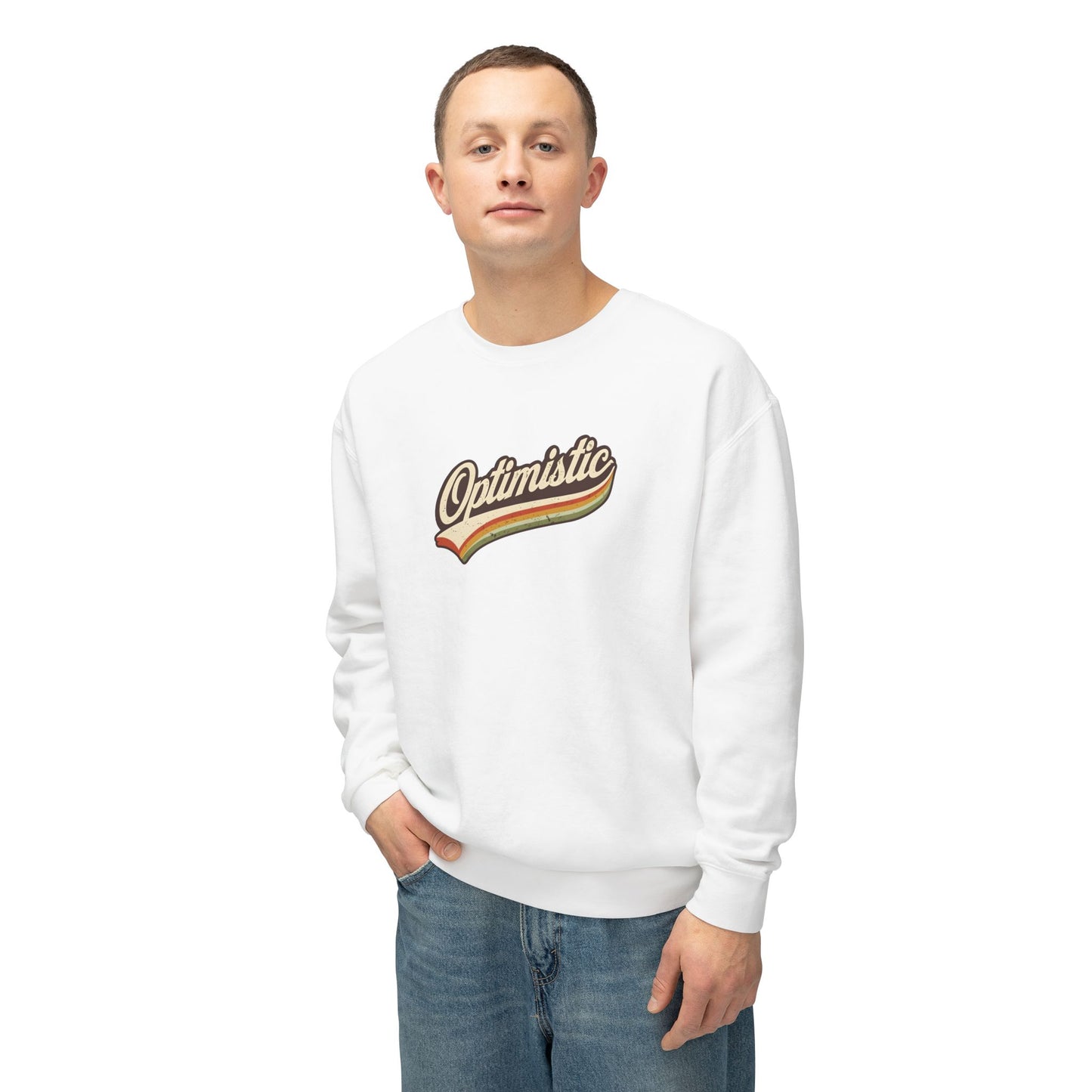 Optimistic  Unisex Lightweight Crewneck Sweatshirt
