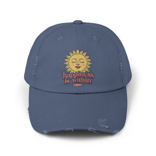 Happiness Is Within Distressed Cap
