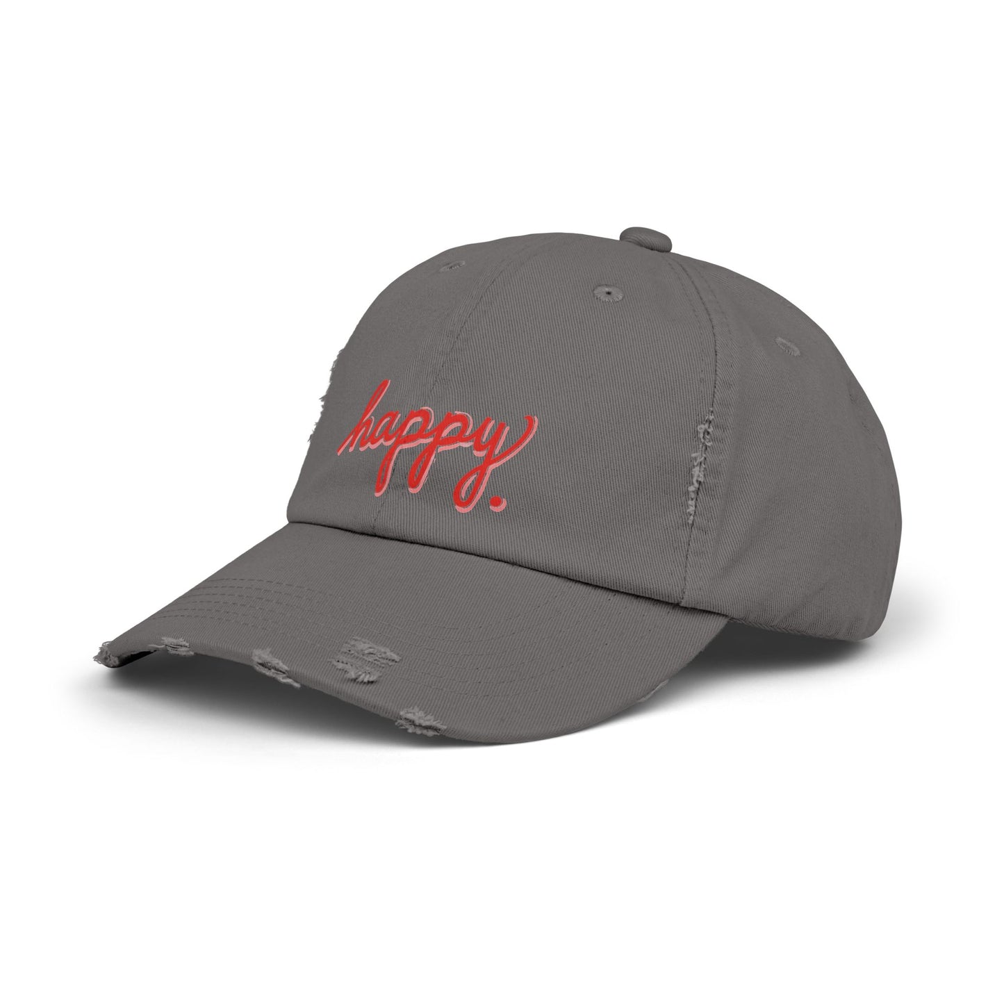 Happy Unisex Distressed Cap