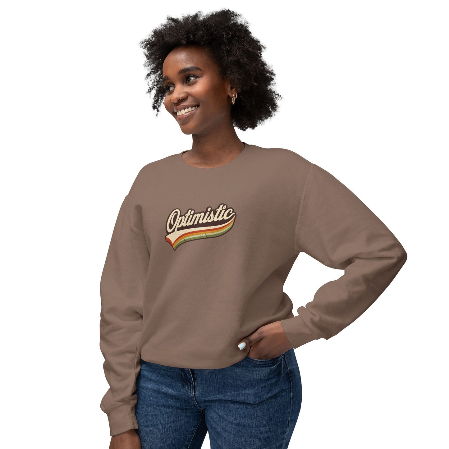 Optimistic  Unisex Lightweight Crewneck Sweatshirt