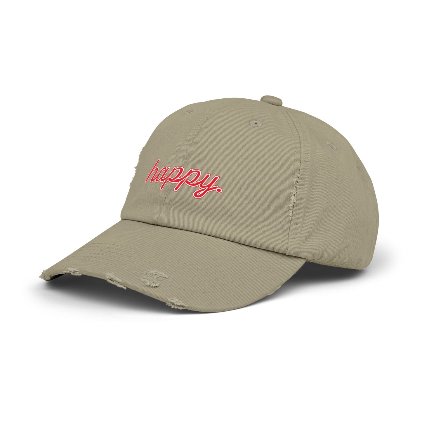 Happy Unisex Distressed Cap