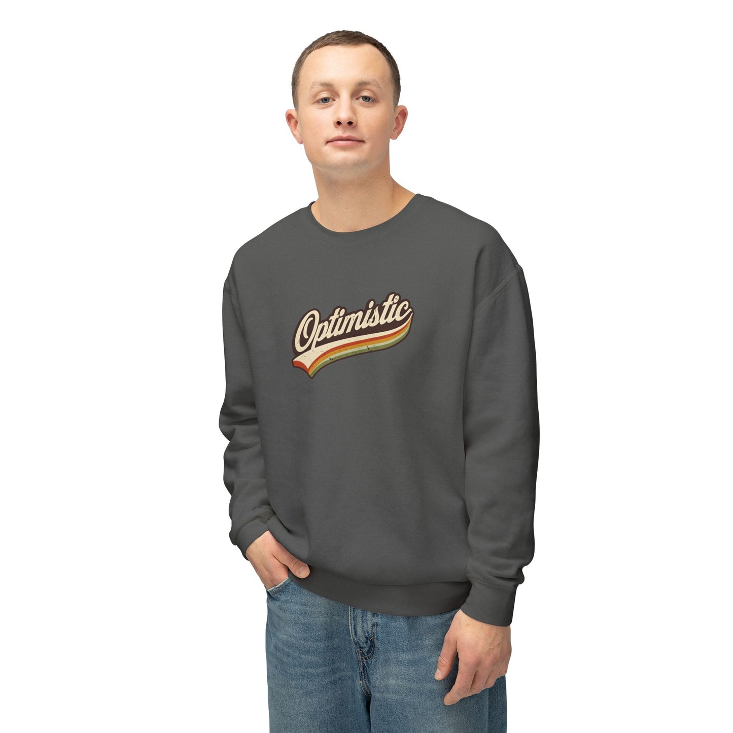 Optimistic  Unisex Lightweight Crewneck Sweatshirt