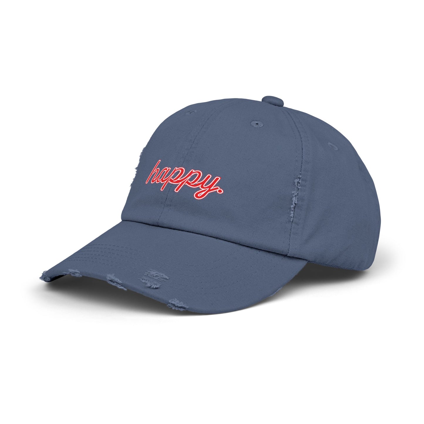 Happy Unisex Distressed Cap