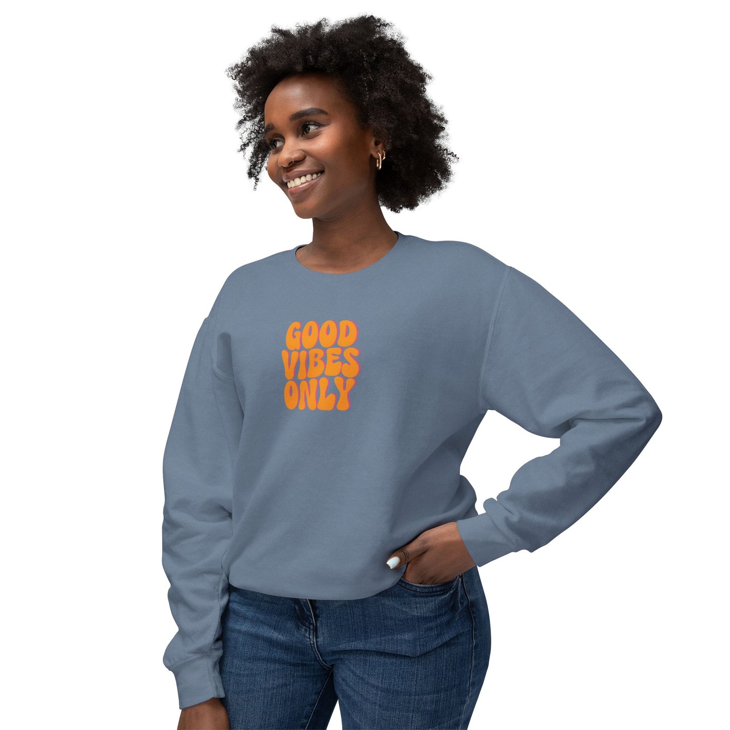 Good Vibes Only Lightweight Crewneck Sweatshirt