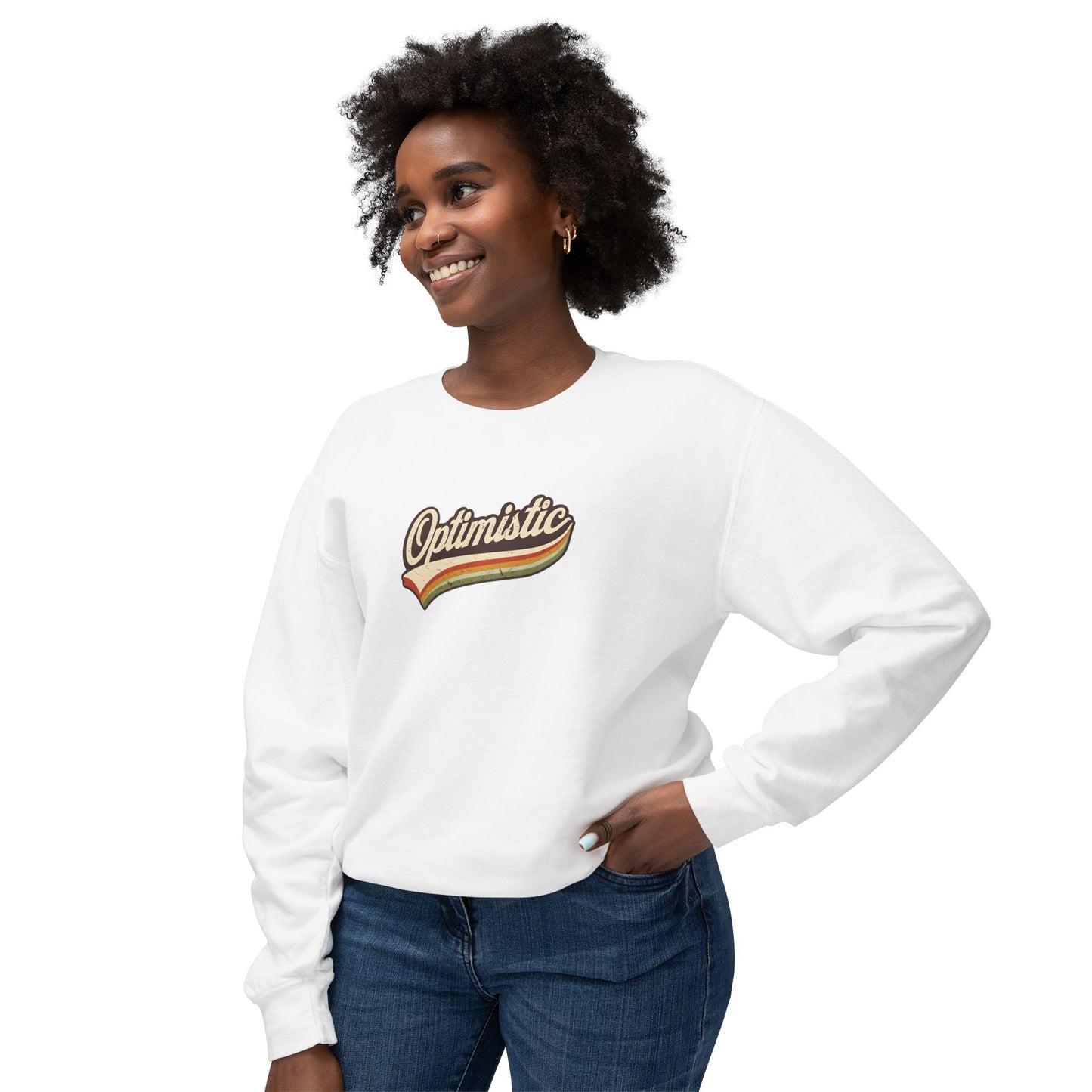 Optimistic  Unisex Lightweight Crewneck Sweatshirt