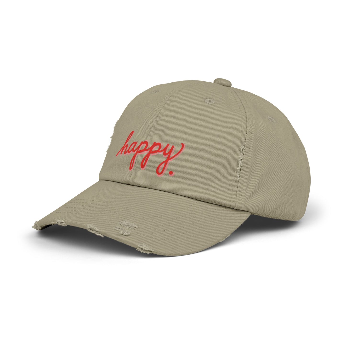 Happy Unisex Distressed Cap