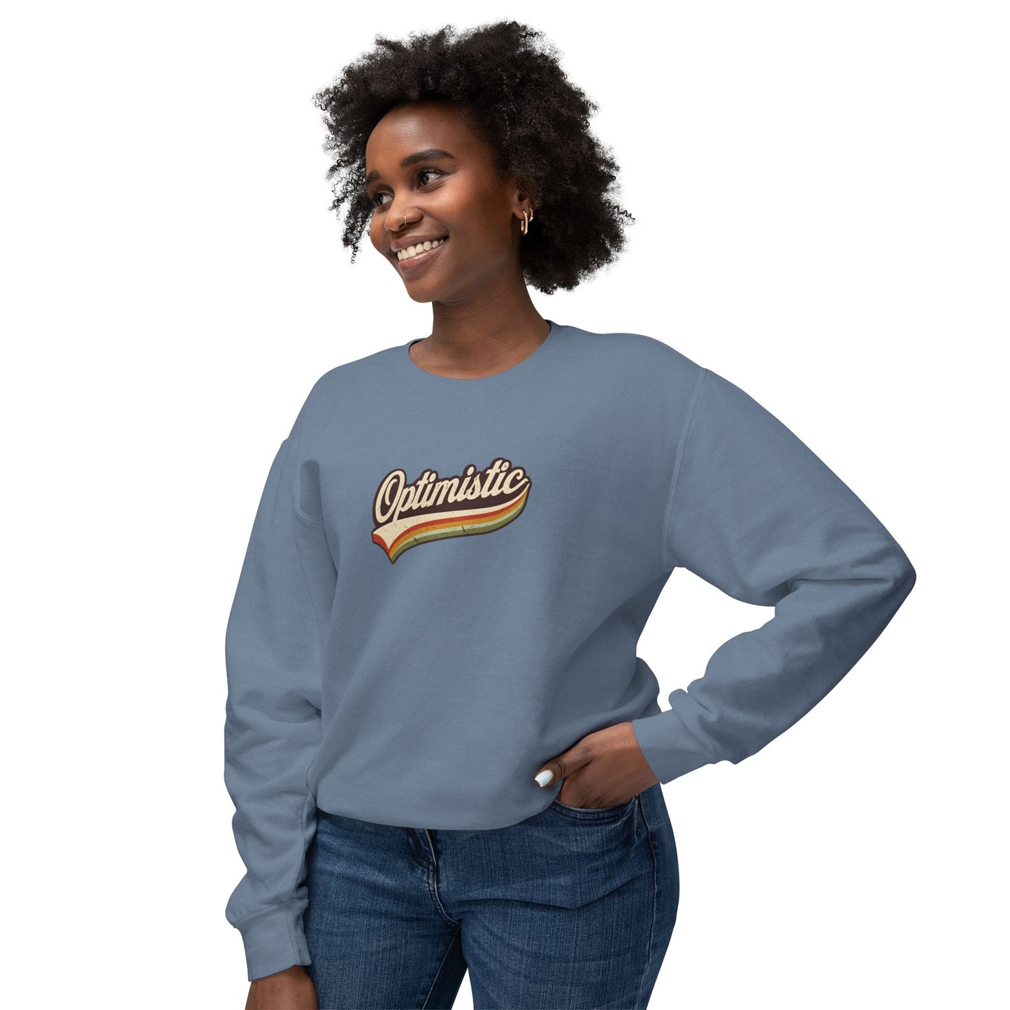 Optimistic  Unisex Lightweight Crewneck Sweatshirt